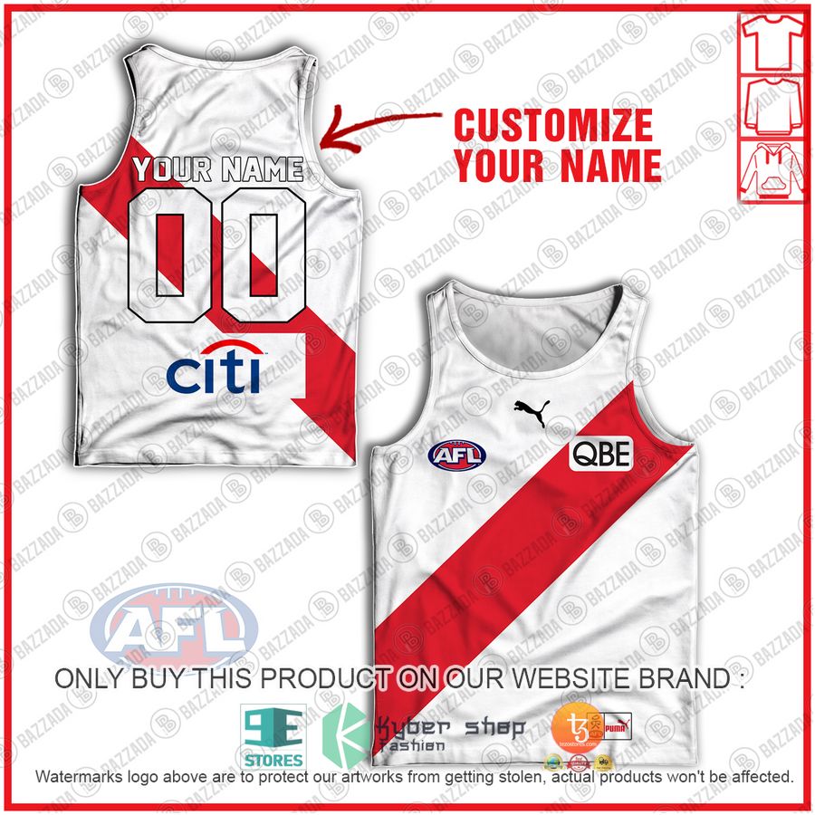 personalized guernsey sydney swans football club vintage retro afl qbe tank top 1 20806
