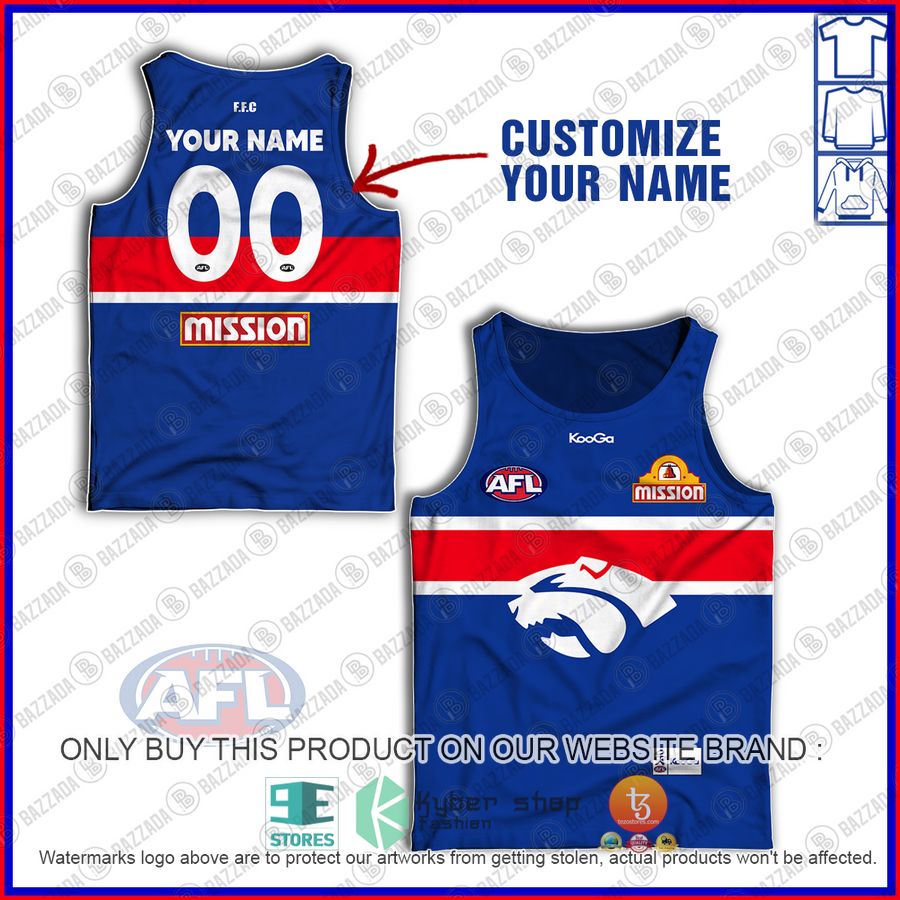 personalized guernsey western bulldogs football club vintage retro afl mission blue tank top 1 36882