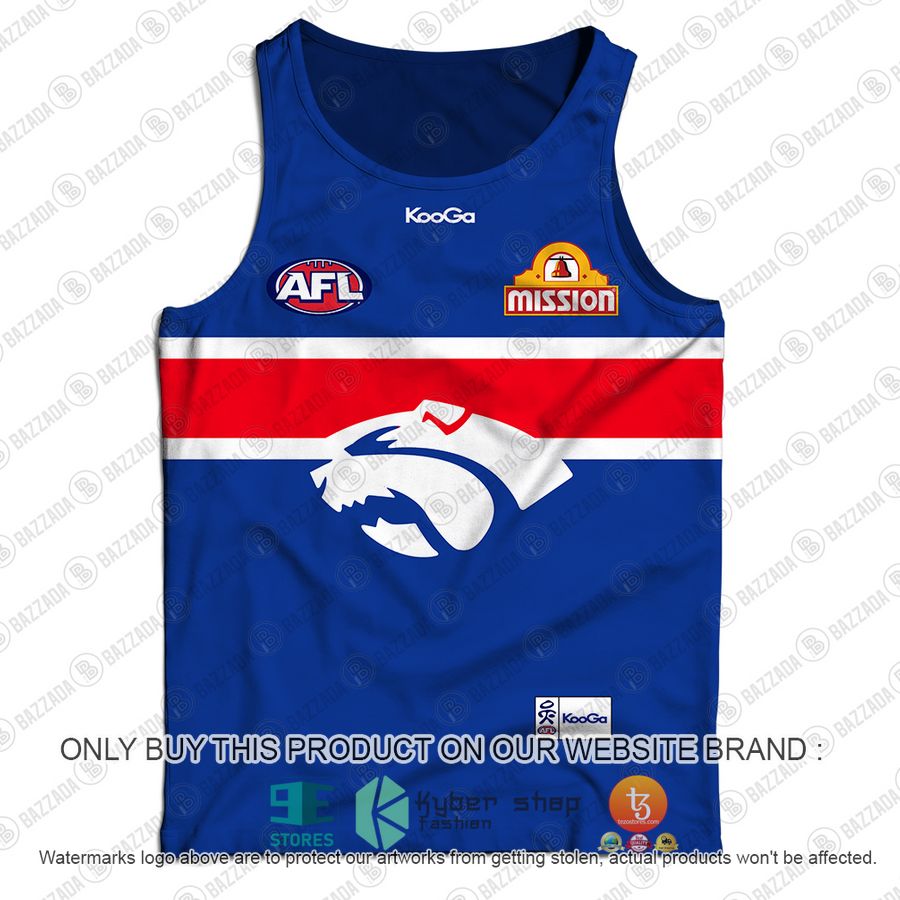 personalized guernsey western bulldogs football club vintage retro afl mission blue tank top 2 22597
