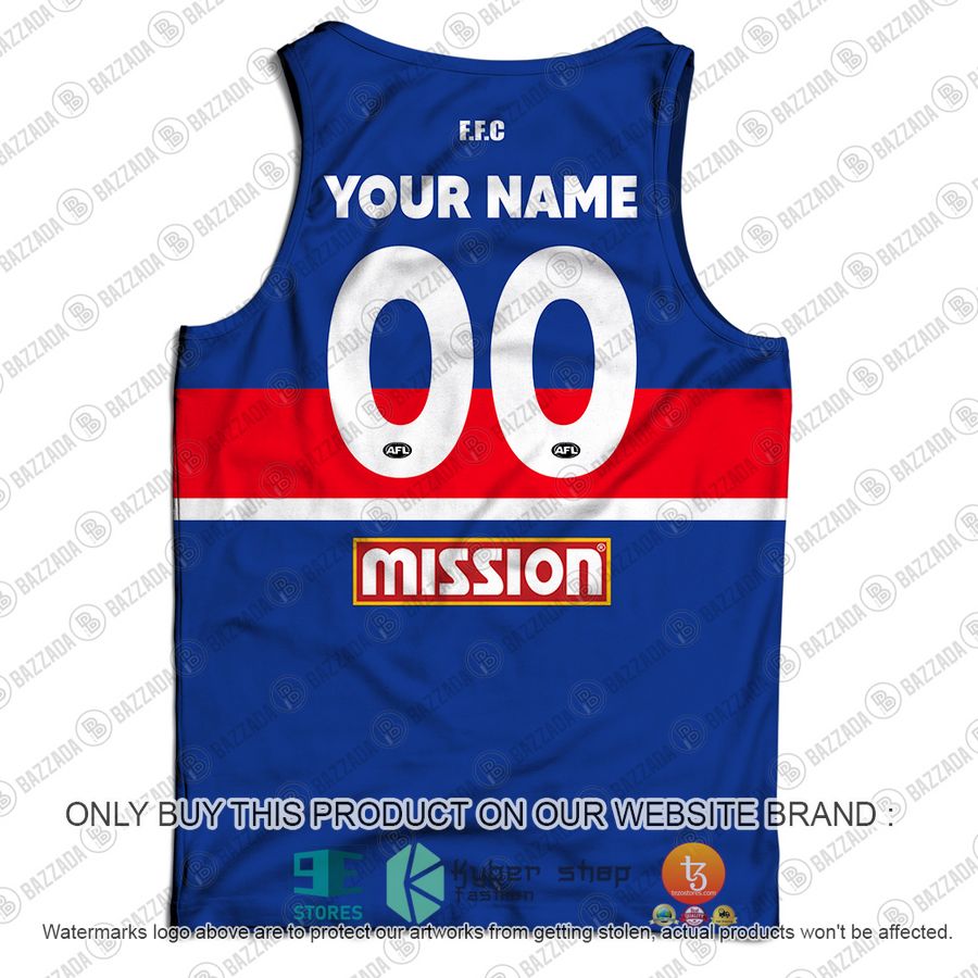 HOT Guernsey WESTERN BULLDOGS Football Club Vintage Retro AFL Mission Blue Personalized Tank Top 3 personalized guernsey western bulldogs football club vintage retro afl mission blue tank top 3 35655