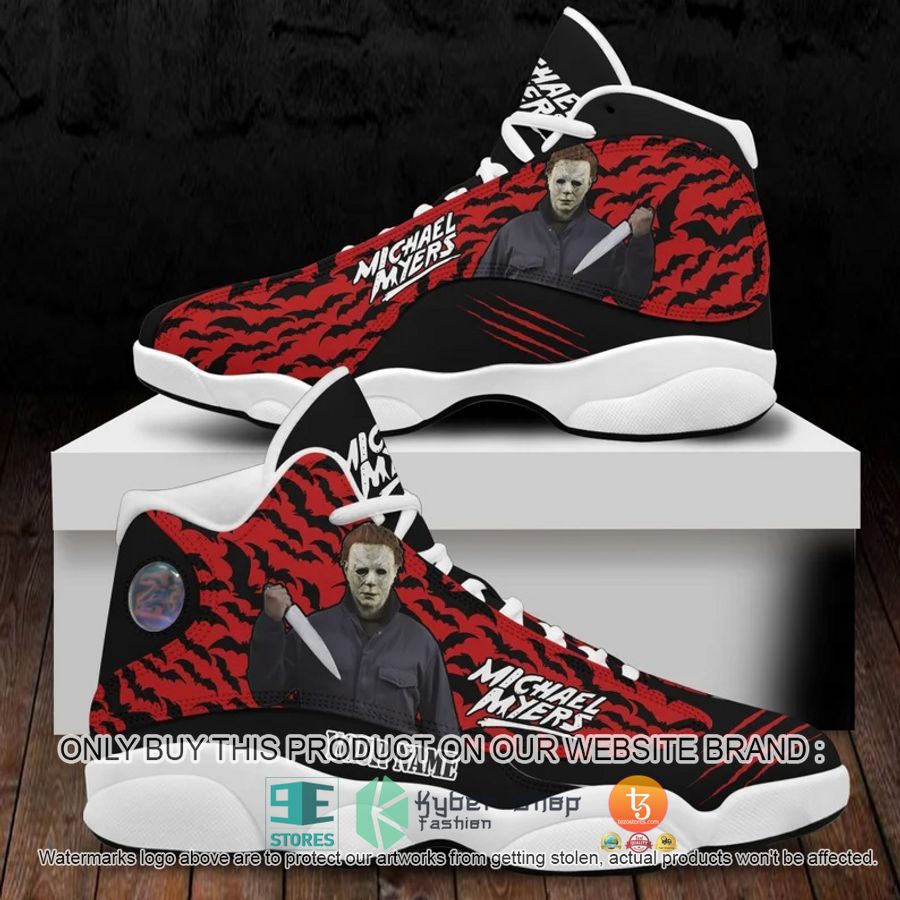 personalized halloween michael myers red black air jordan 13 shoes 1 32361