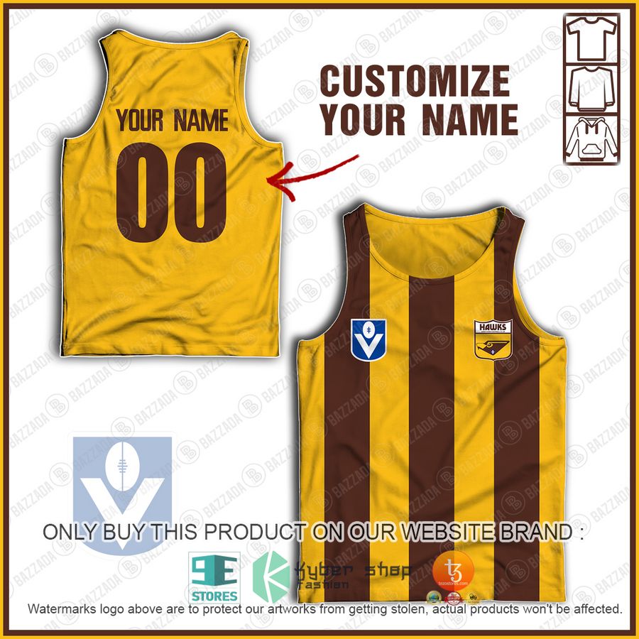personalized hawthorn football club vintage retro afl guernsey 90s tank top 1 39375