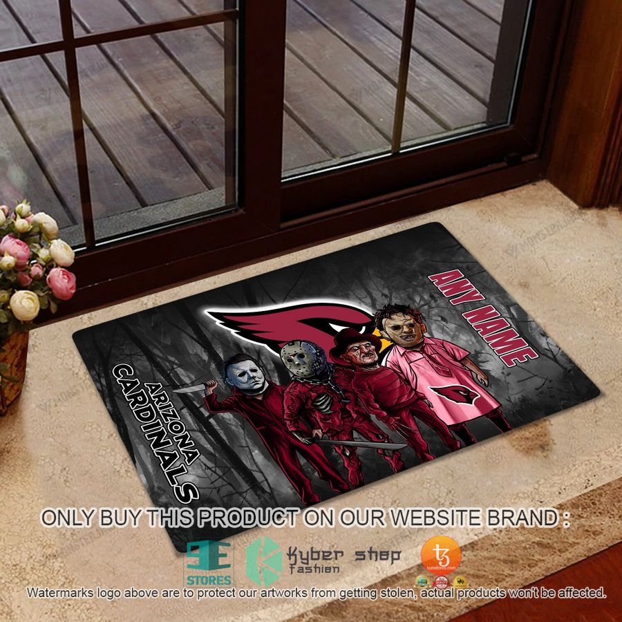 NEW Horror Characters Arizona Cardinals Custom Name Doormat 4 personalized horror characters arizona cardinals doormat 1 47330
