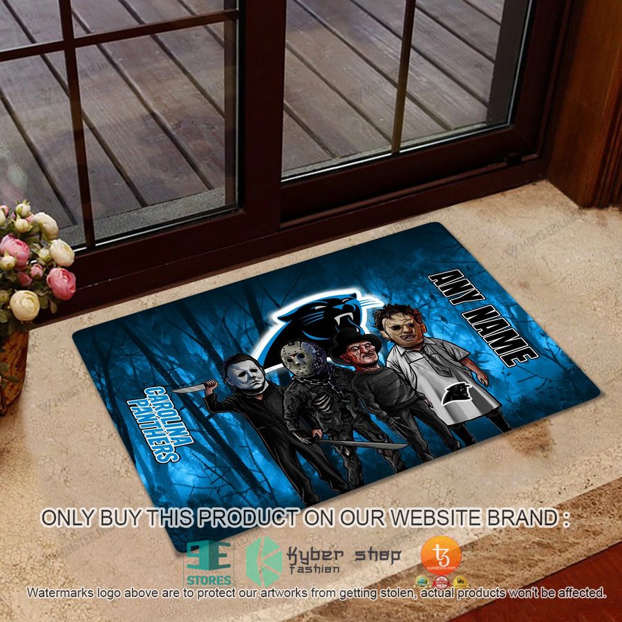 personalized horror characters carolina panthers doormat 1 6090
