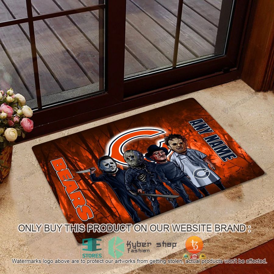 personalized horror characters chicago bears doormat 1 85925
