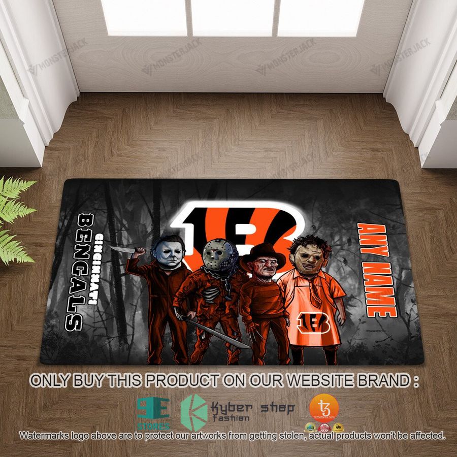 NEW Horror Characters Cincinnati Bengals Custom Name Doormat 2 personalized horror characters cincinnati bengals doormat 2 72857