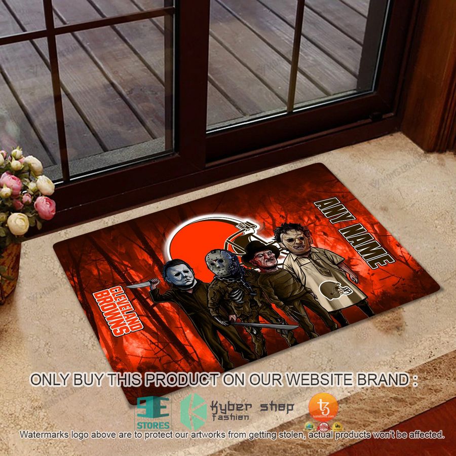 personalized horror characters cleveland browns doormat 1 28311