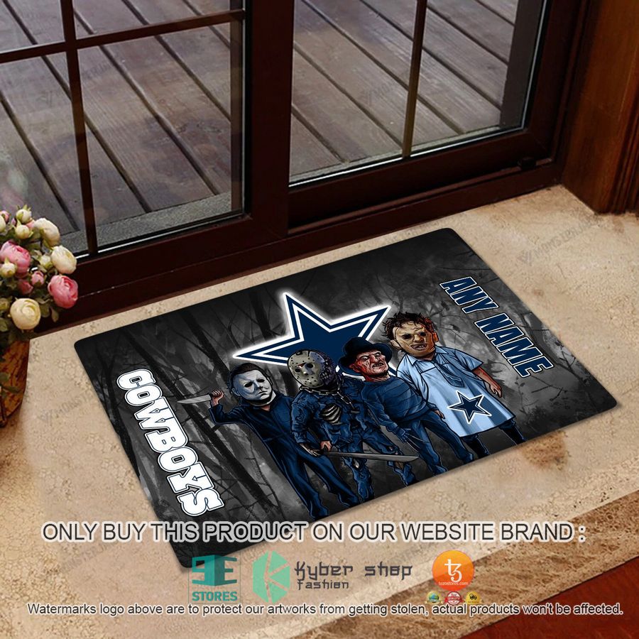 personalized horror characters dallas cowboys doormat 1 3682