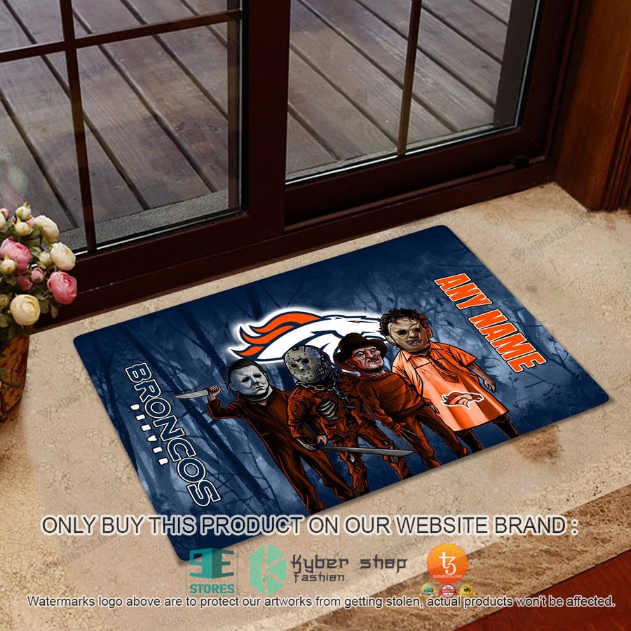 personalized horror characters denver broncos doormat 1 68774