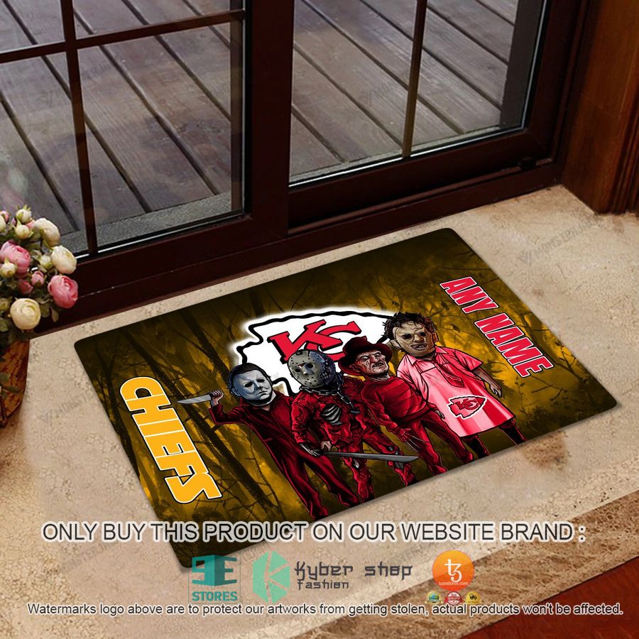 personalized horror characters kansas city chiefs doormat 1 91631