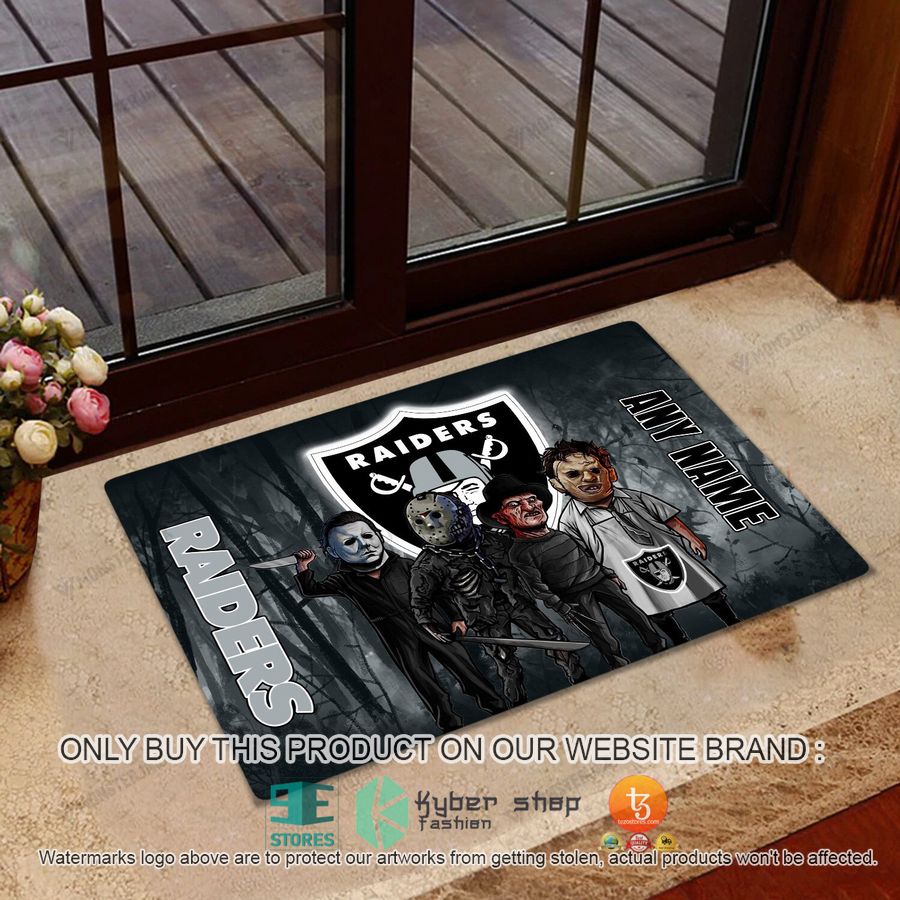 NEW Horror Characters Las Vegas Raiders Custom Name Doormat 5 personalized horror characters las vegas raiders doormat 1 67835