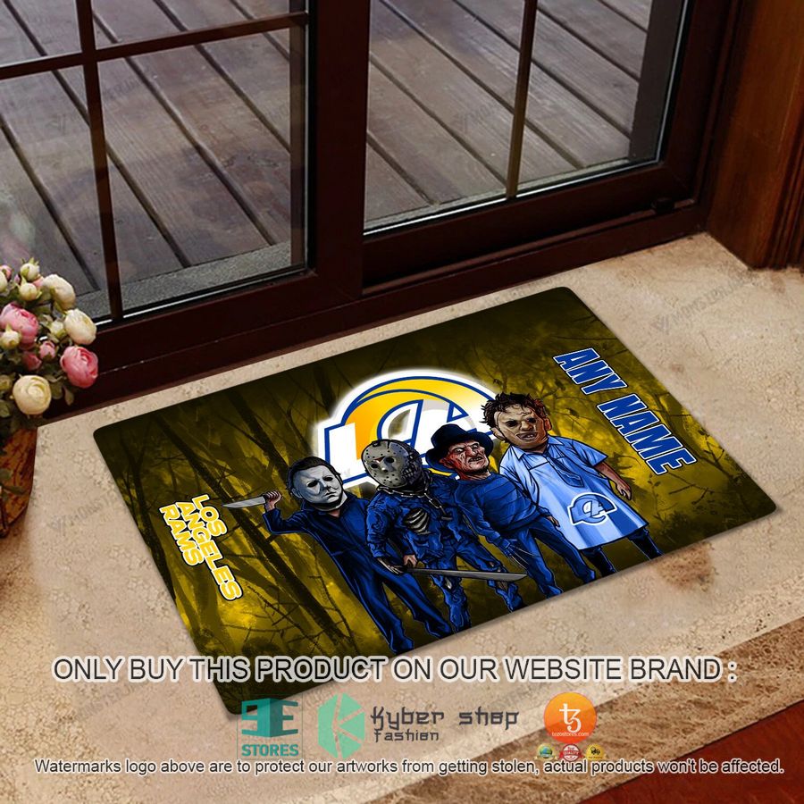 personalized horror characters los angeles rams doormat 1 94571