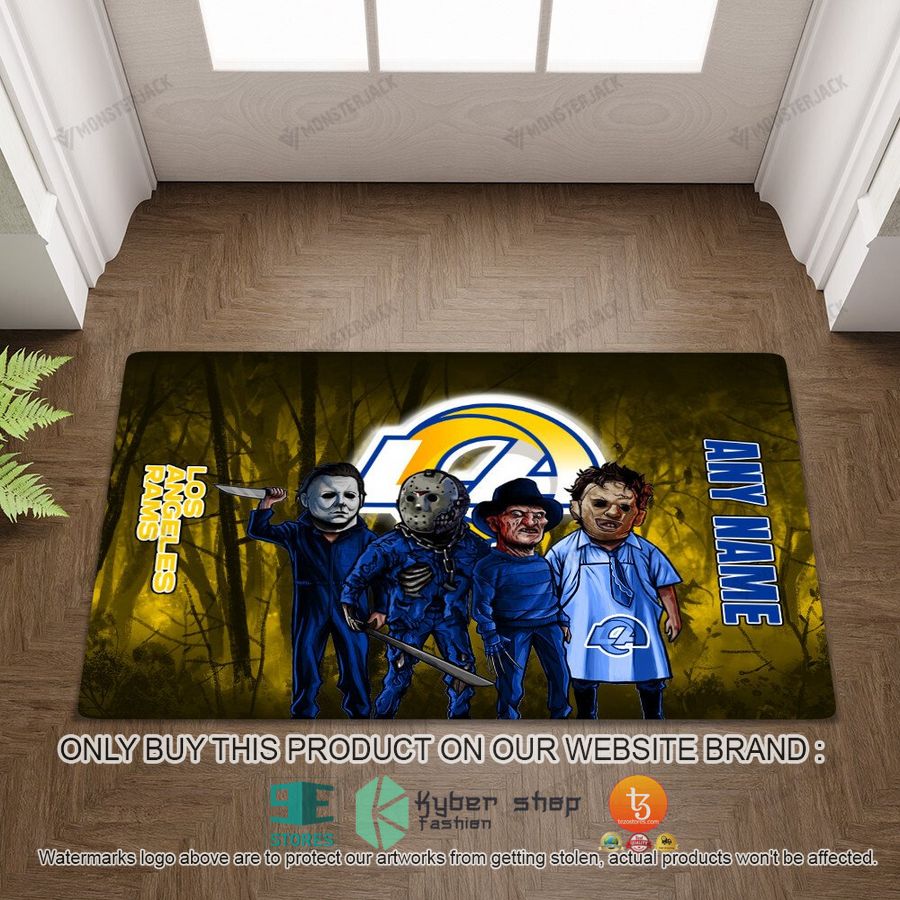 NEW Horror Characters Los Angeles Rams Custom Name Doormat 4 personalized horror characters los angeles rams doormat 4 64398