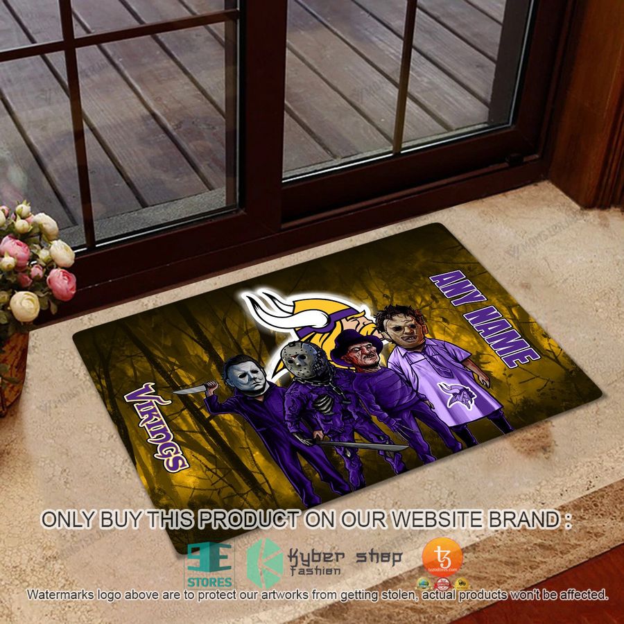 NEW Horror Characters Minnesota Vikings Custom Name Doormat 2 personalized horror characters minnesota vikings doormat 2 91010