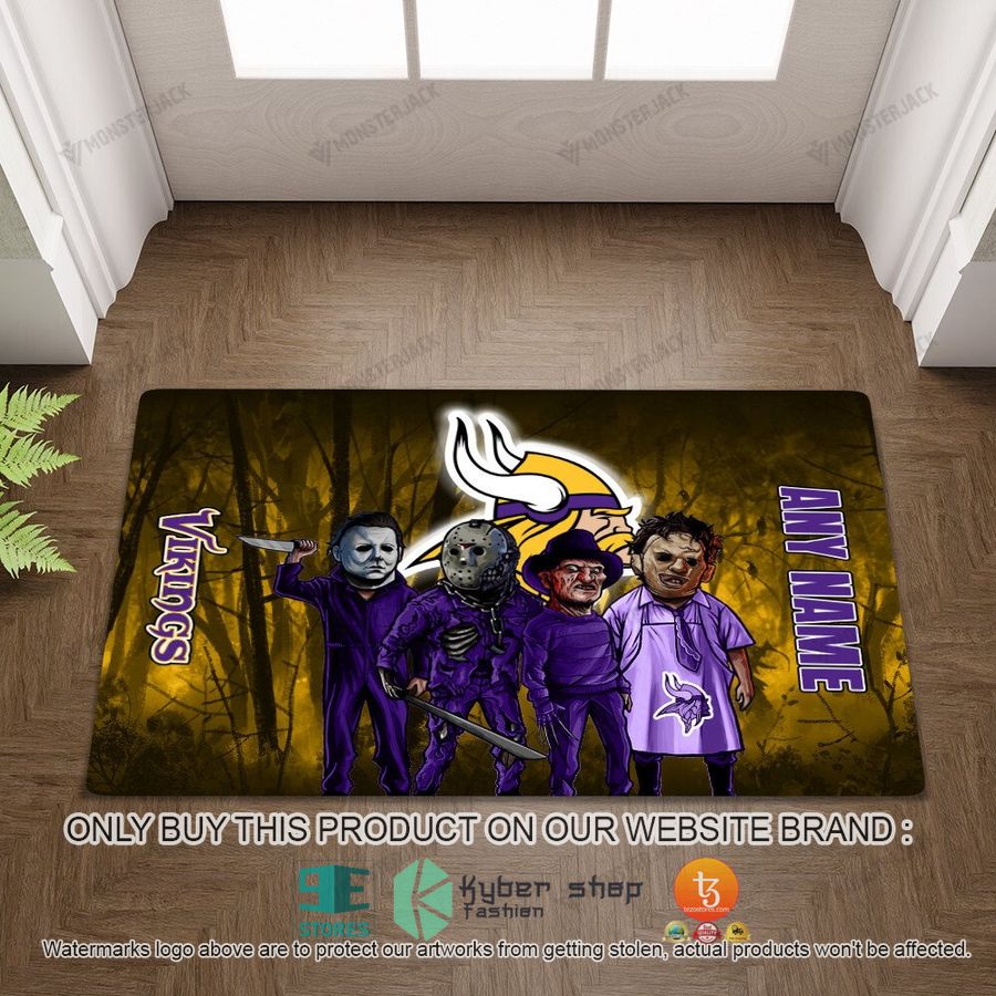 NEW Horror Characters Minnesota Vikings Custom Name Doormat 4 personalized horror characters minnesota vikings doormat 4 26382