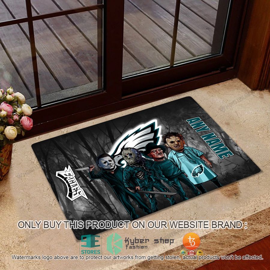 personalized horror characters philadelphia eagles doormat 1 8418