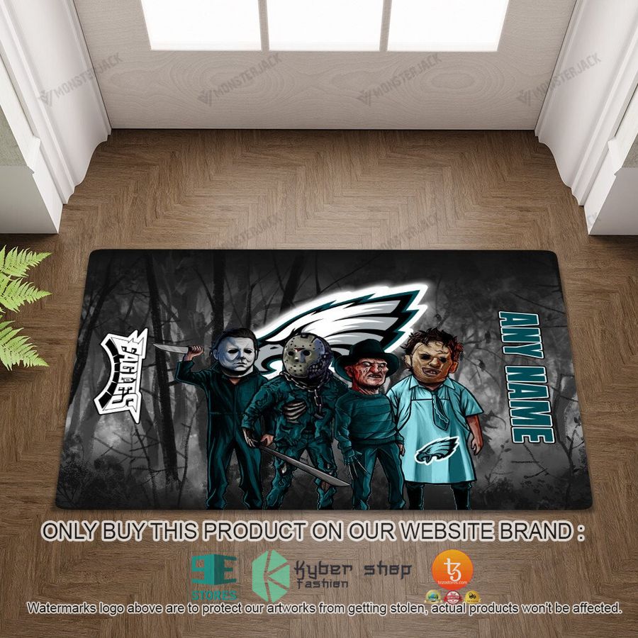 NEW Horror Characters Philadelphia Eagles Custom Name Doormat 4 personalized horror characters philadelphia eagles doormat 4 5378