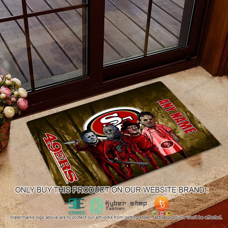 NEW Horror Characters San Francisco 49ers Custom Name Doormat 1 personalized horror characters san francisco 49ers doormat 1 92608