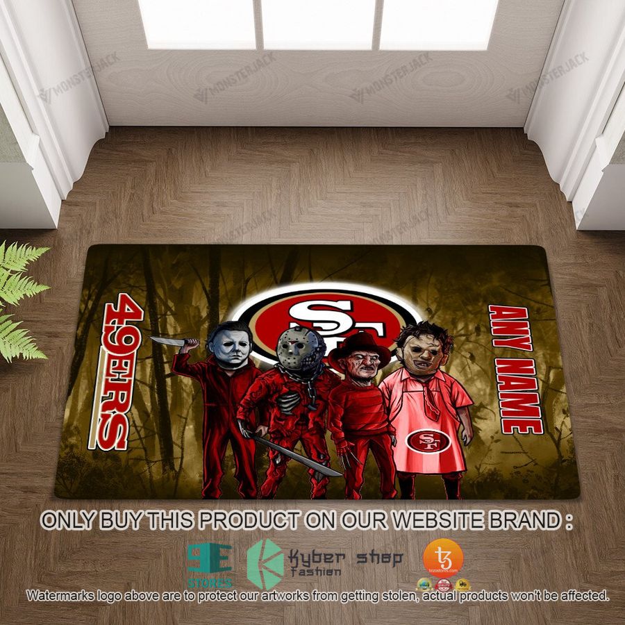 NEW Horror Characters San Francisco 49ers Custom Name Doormat 4 personalized horror characters san francisco 49ers doormat 4 23364