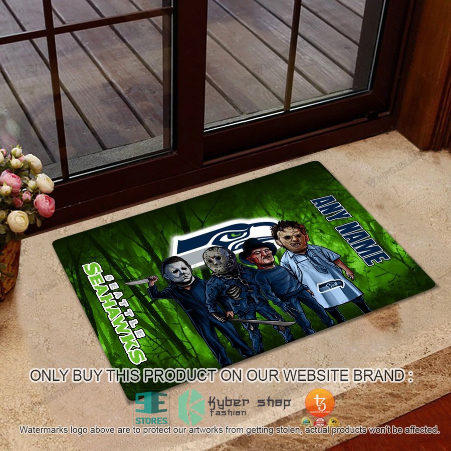 NEW Horror Characters Seattle Seahawks Custom Name Doormat 2 personalized horror characters seattle seahawks doormat 2 5155