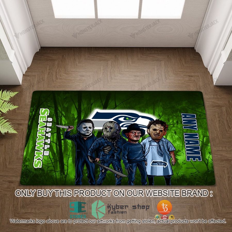 NEW Horror Characters Seattle Seahawks Custom Name Doormat 3 personalized horror characters seattle seahawks doormat 3 4386