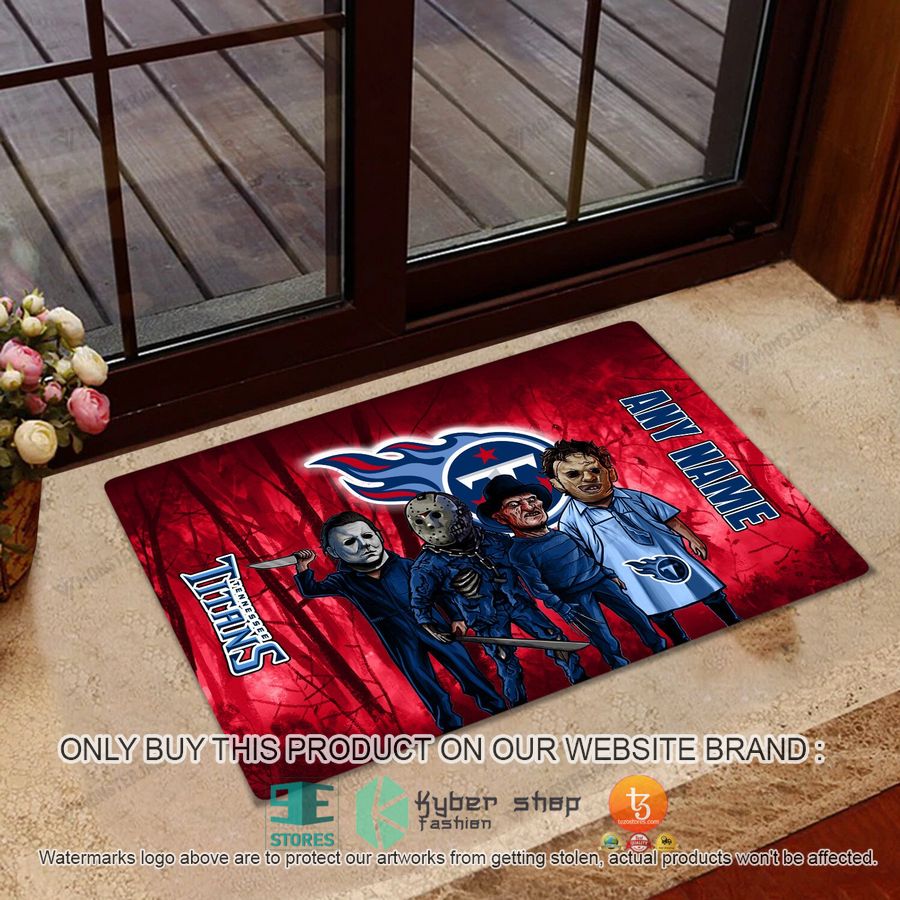 personalized horror characters tennessee titans doormat 1 823