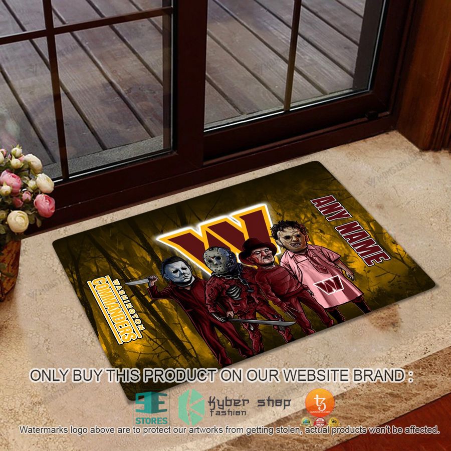 NEW Horror Characters Washington Commanders Custom Name Doormat 1 personalized horror characters washington commanders doormat 1 62992