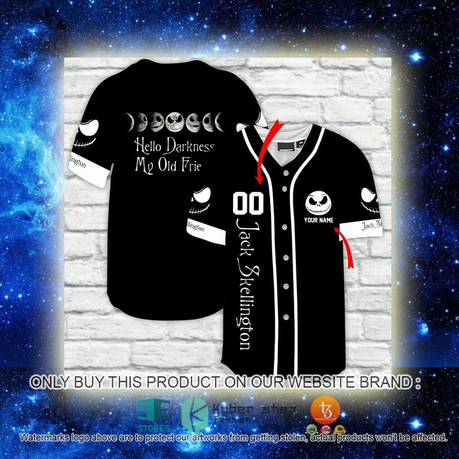 NEW Personalized Horror Halloween Jack Skellington Baseball Shirt 2 personalized horror halloween jack skellington baseball jersey 2 55499