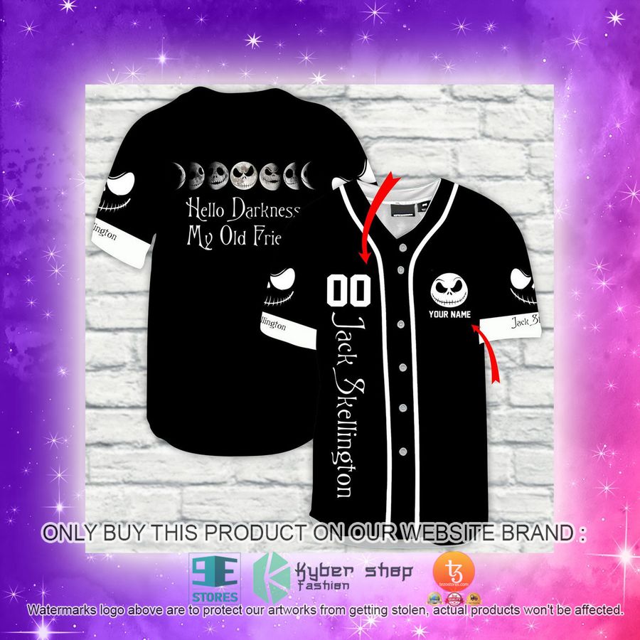 NEW Personalized Horror Halloween Jack Skellington Baseball Shirt 4 personalized horror halloween jack skellington baseball jersey 4 61121