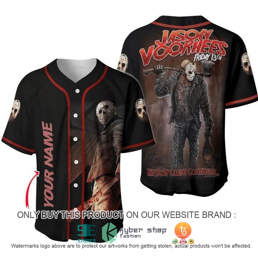 NEW Personalized Horror Jason Voorhees Friday The 13th Baseball Shirt 9 personalized horror jason voorhees friday the 13th baseball jersey 1 84791