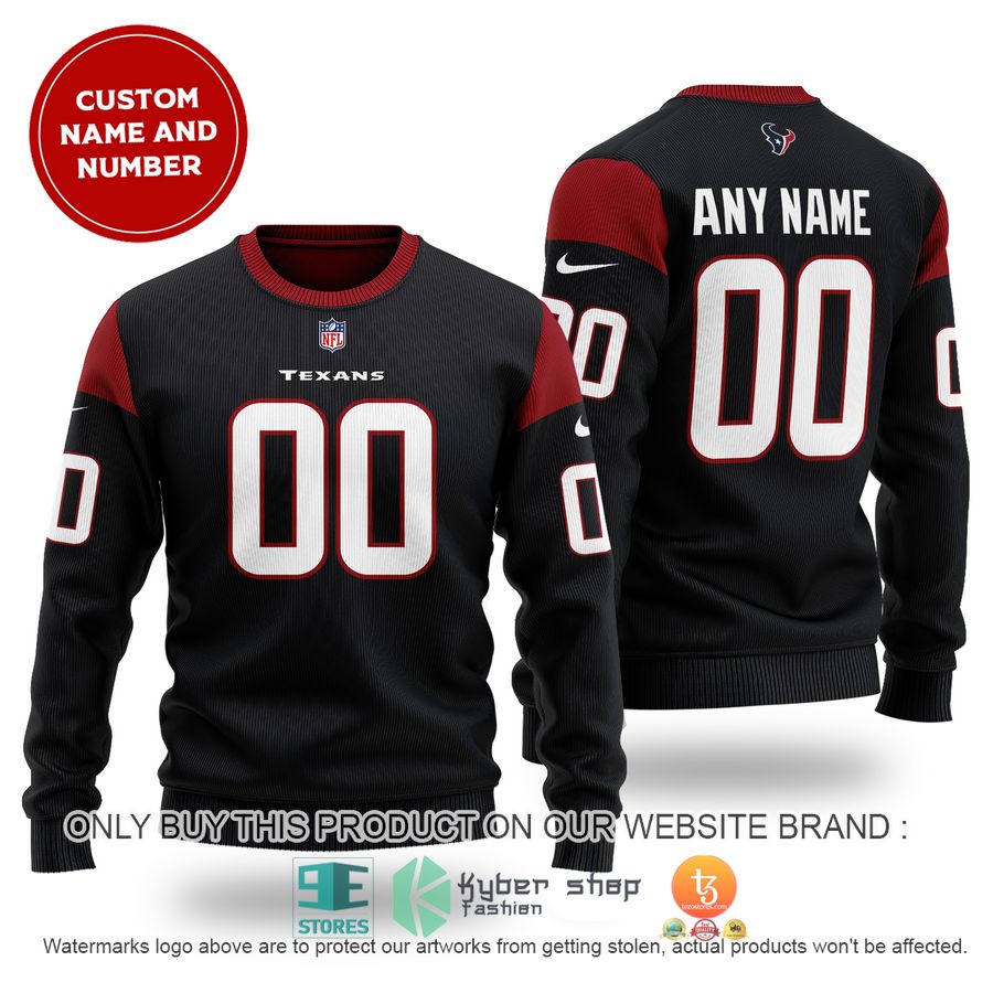 personalized houston texans nfl black sweater 1 34962