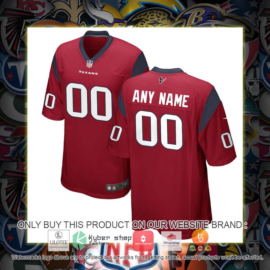 HOT Houston Texans Nike Youth Game Red Custom Football Jersey Shirt 1 personalized houston texans nike youth game red football jersey 1 32589
