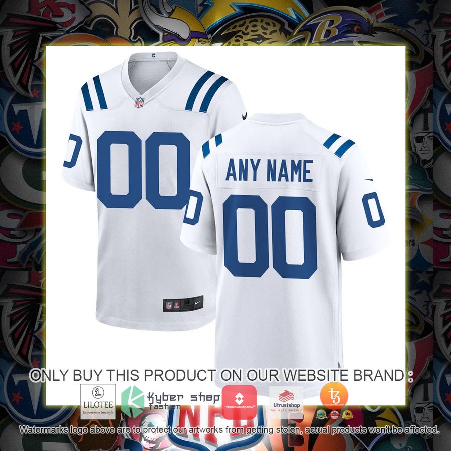 personalized indianapolis colts nike white football jersey 1 3710