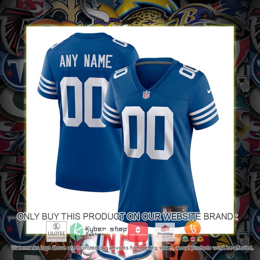 personalized indianapolis colts nike womens alternate royal football jersey 1 3011