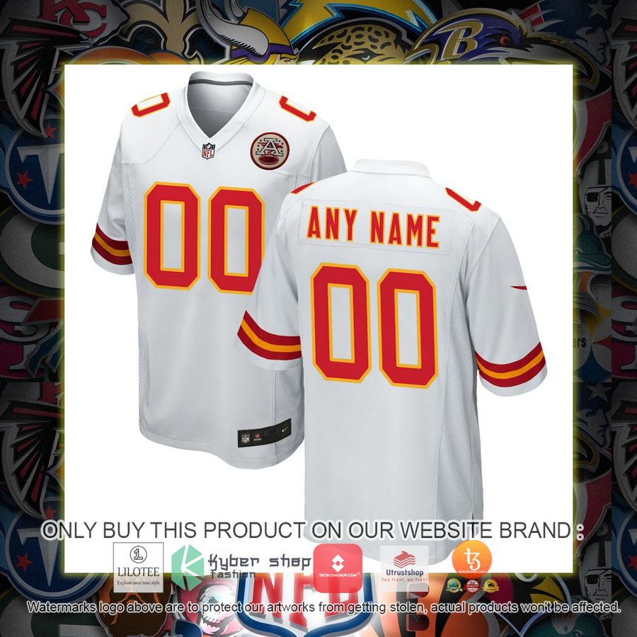 HOT Kansas City Chiefs Nike White Personalized Football Jersey 1 personalized kansas city chiefs nike white football jersey 1 75888