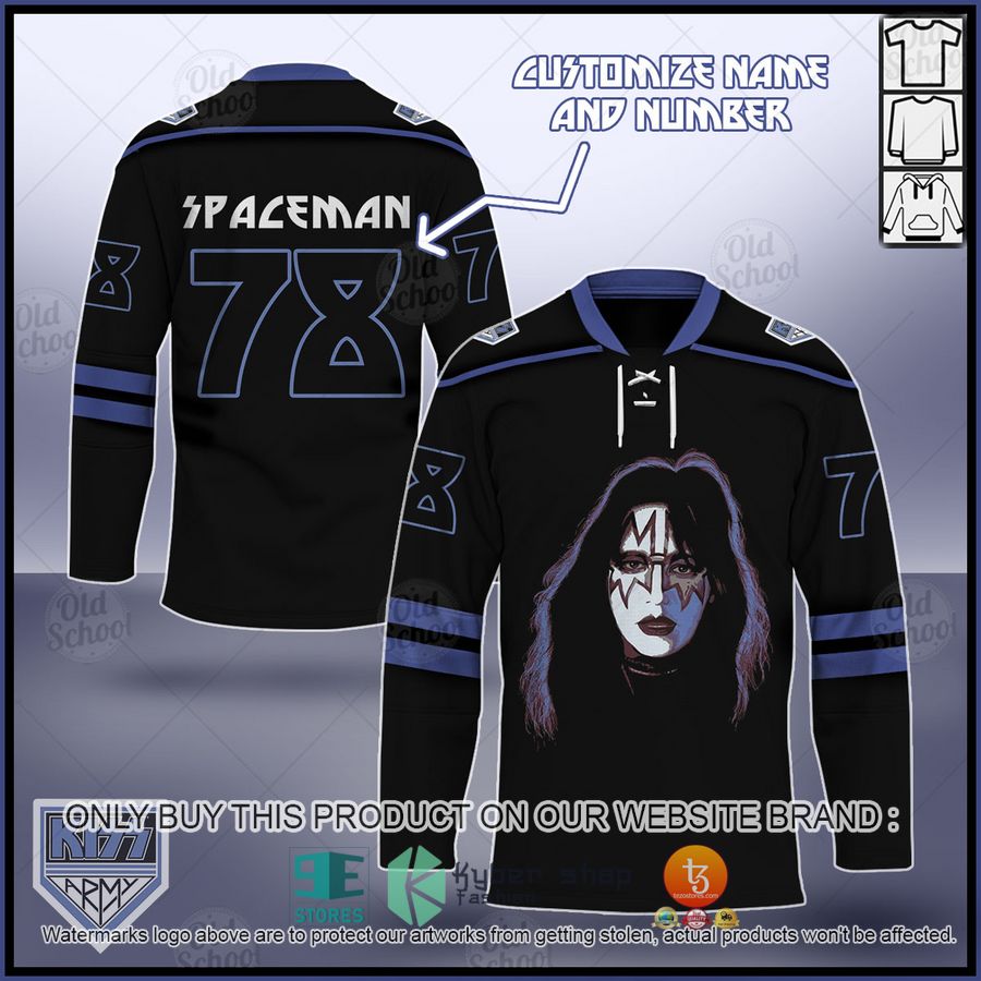 personalized kiss the solo albums spaceman hockey jersey 1 59655