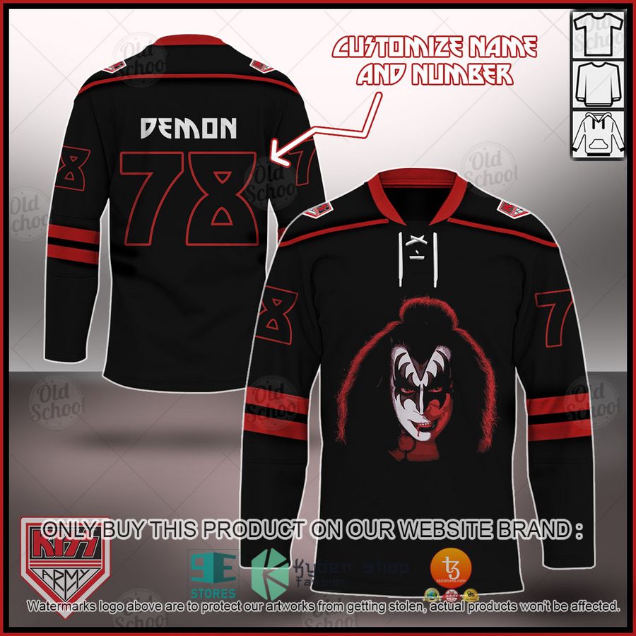 personalized kiss the solo albums the demon hockey jersey 1 66381