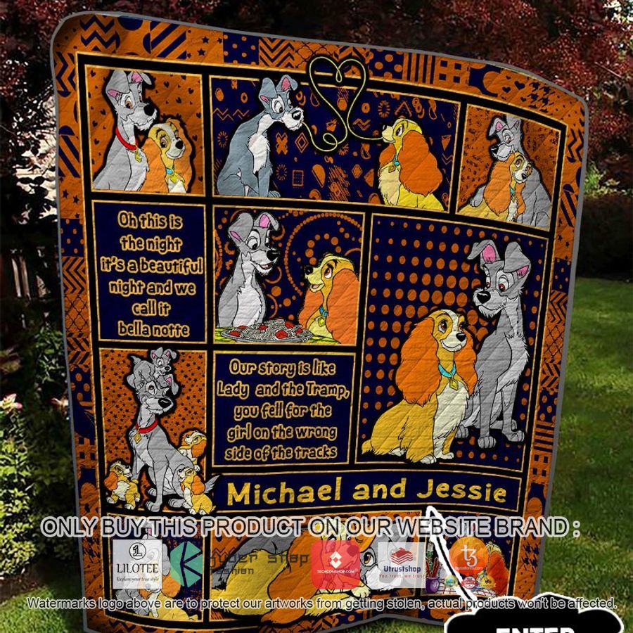 HOT Personalized Lady and the Tramp love moments quilt 3 personalized lady and the tramp love moments quilt 3 85059