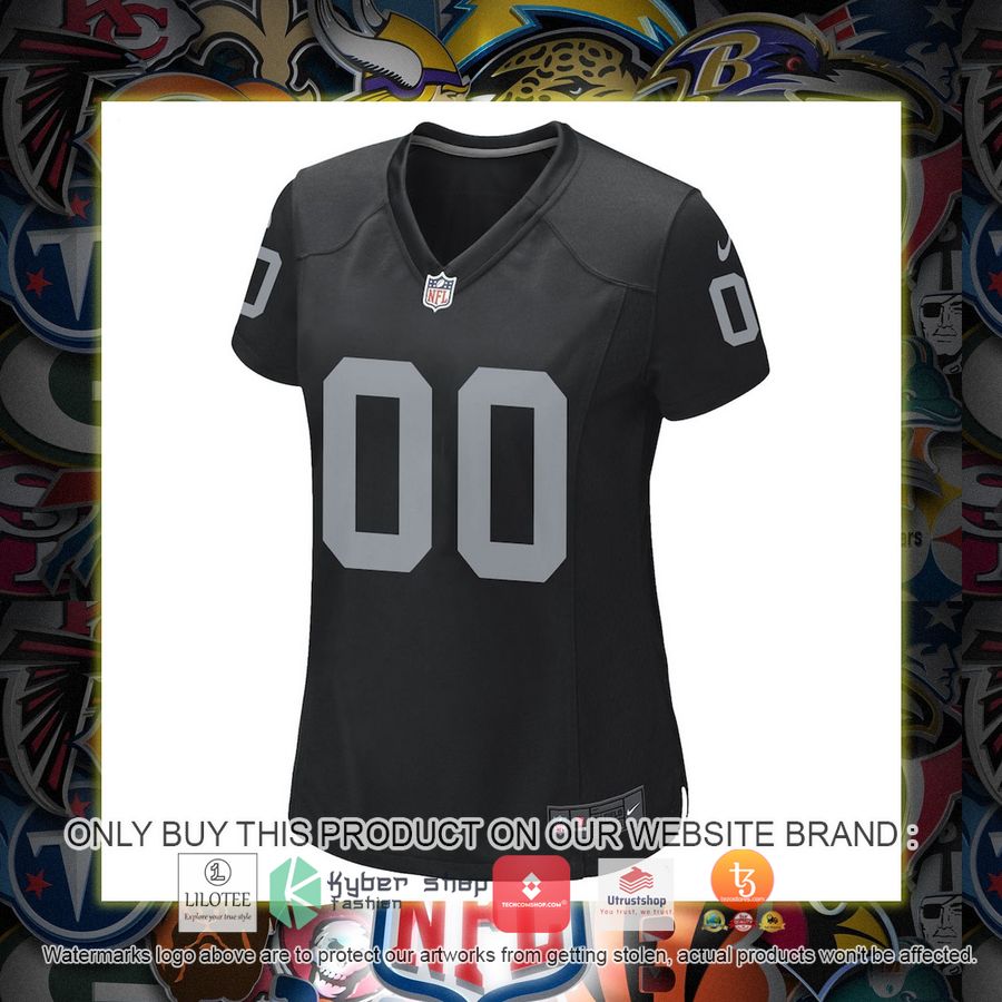 HOT Las Vegas Raiders Nike Women's Black Custom Football Jersey Shirt 2 personalized las vegas raiders nike womens black football jersey 2 17469