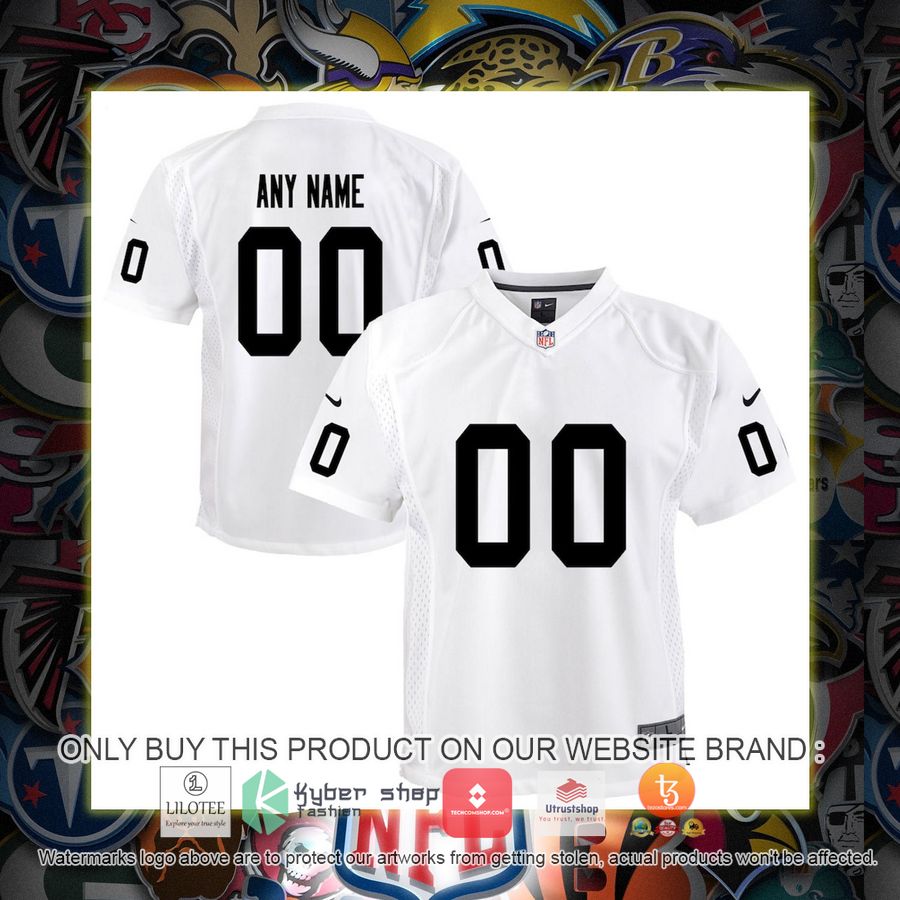 HOT Las Vegas Raiders Nike Youth Team White Personalized Football Jersey 6 personalized las vegas raiders nike youth team white football jersey 1 65487