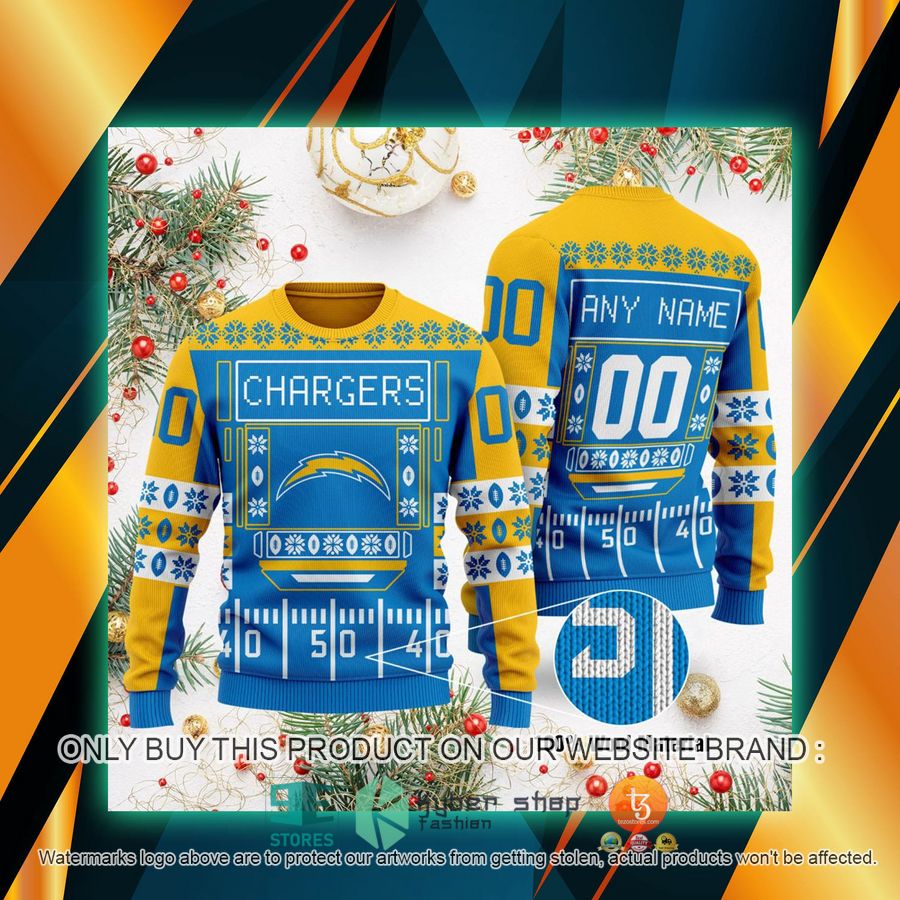 HOT Personalized Los Angeles Chargers NFL Ugly Sweater 7 personalized los angeles chargers nfl ugly sweater 1 91412