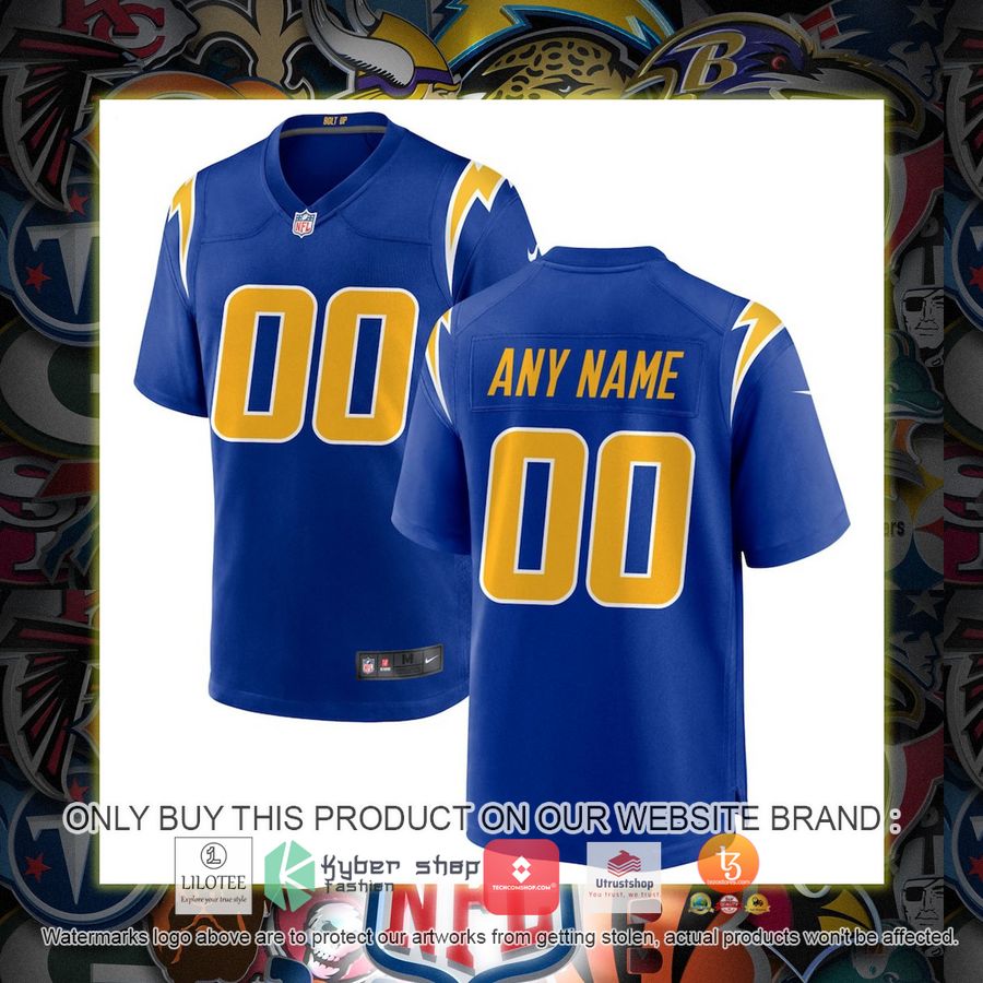 HOT Los Angeles Chargers Nike Alternate Royal Personalized Football Jersey 7 personalized los angeles chargers nike alternate royal football jersey 1 70775