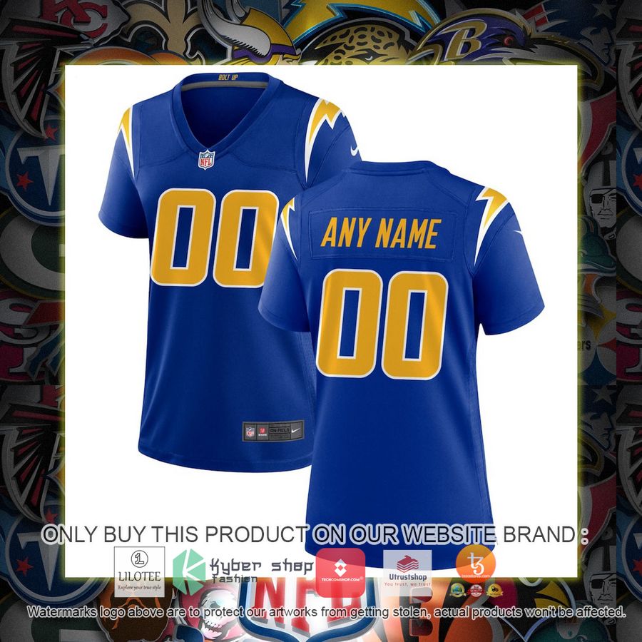 HOT Los Angeles Chargers Nike Women's Alternate Royal Personalized Football Jersey 6 personalized los angeles chargers nike womens alternate royal football jersey 1 49894