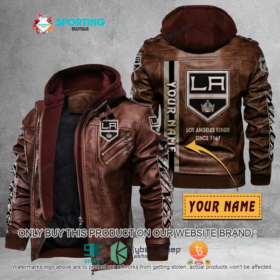 NEW NHL Los Angeles Kings Since 1967 Custom Name Leather Jacket 2 personalized los angeles kings since 1967 leather jacket 2 28365