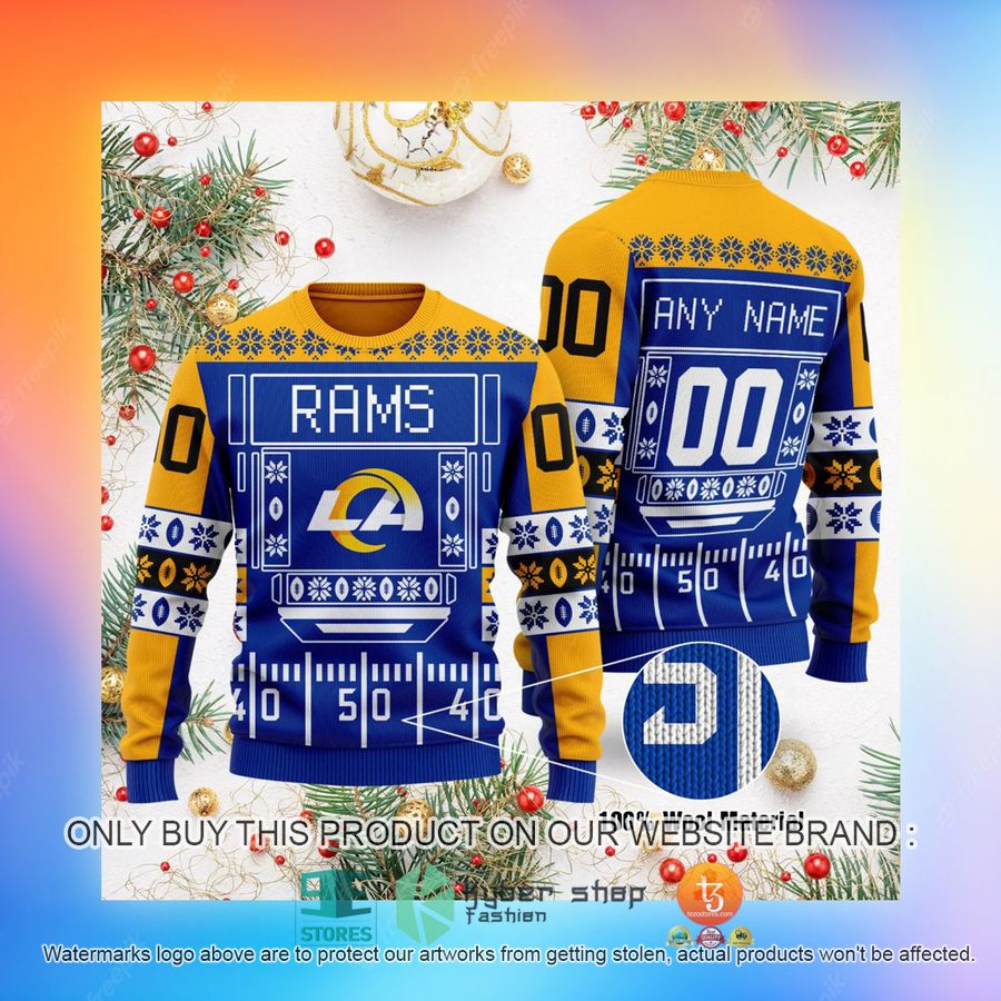 HOT Personalized Los Angeles Rams NFL Ugly Sweater 3 personalized los angeles rams nfl ugly sweater 3 35332