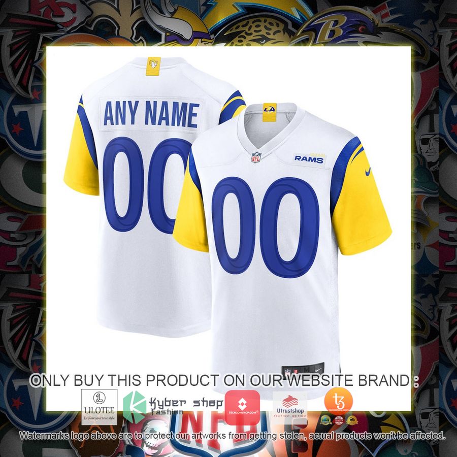 HOT Los Angeles Rams Nike Alternate White Personalized Football Jersey 7 personalized los angeles rams nike alternate white football jersey 1 91342