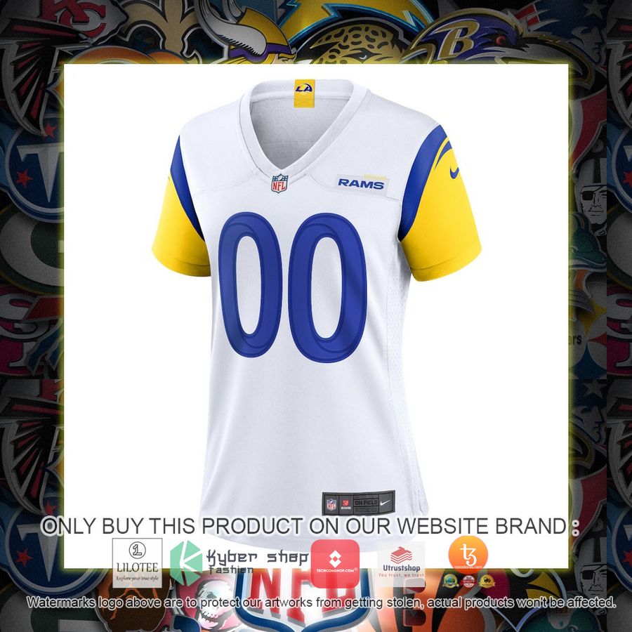 HOT Los Angeles Rams Nike Women's Alternate White Personalized Football Jersey 2 personalized los angeles rams nike womens alternate white football jersey 2 4338