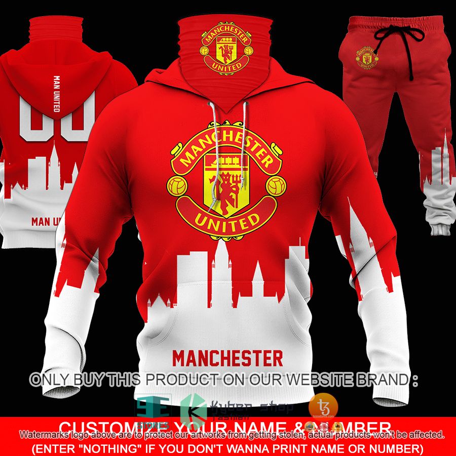 NEW Man United logo red white Custom Name Hoodie, Shirt 23 personalized man united logo red white 3d shirt hoodie 1 7945