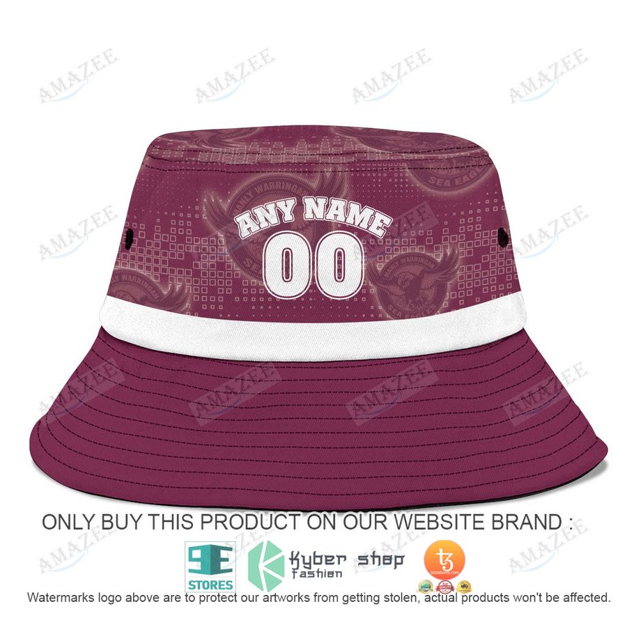 personalized manly warringah sea eagles dark red bucket hat 2 36353