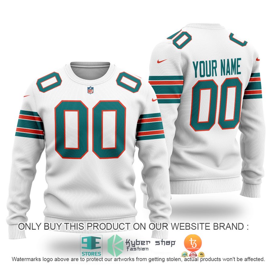 personalized miami dolphins nfl white sweater 1 28747